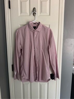 Three J.Crew men’s shirts in excellent condition - red, white w stripes, blue
